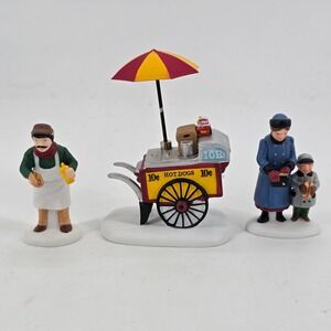 Department 56 Hot Dog Vendor Heritage Village Porcelain Accessory Set 5886-6 *
